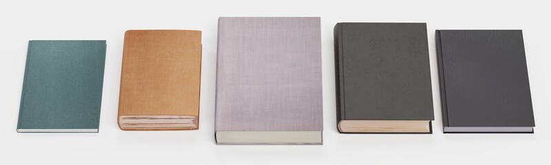Fototapeta premium Realistic 3D Render of Blank Books