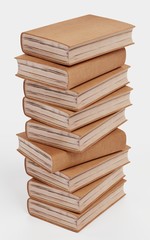Realistic 3D Render of Blank Books