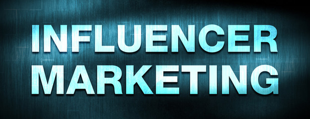 Obraz premium Influencer Marketing abstract blue banner background