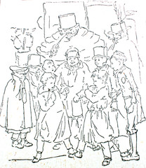 The illustration "Street children" by Leech in the vintage book The Painting History, by R. Muter, 1900