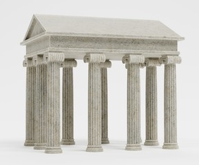 Realistic 3D Render of Ionic Temple