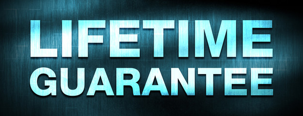 Lifetime Guarantee abstract blue banner background