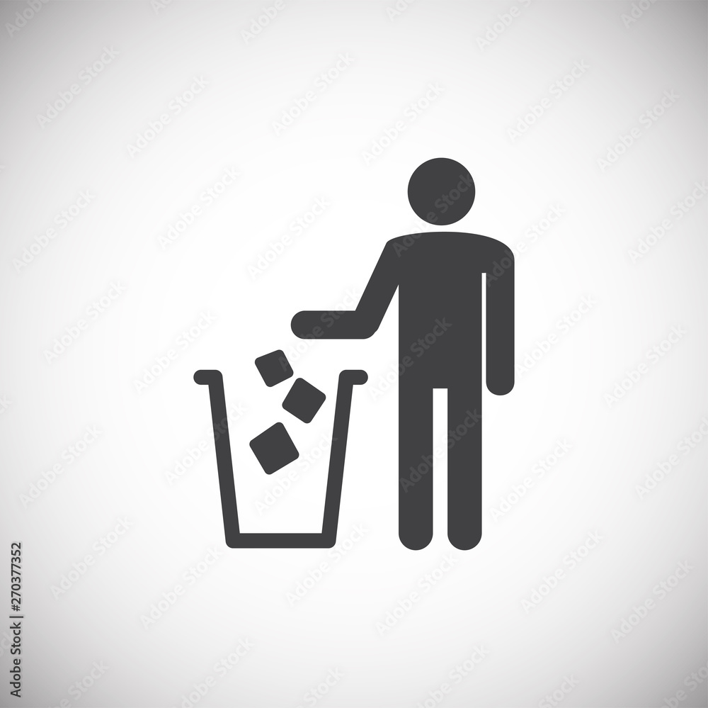 Poster garbage related icon on background for graphic and web design. simple illustration. internet concept
