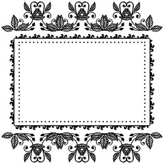 Vector illustration elegant flower frame for greeting card