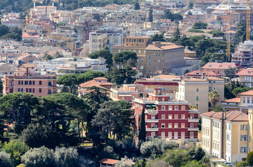 Fototapeta premium The best view of Rome from the dome of St. Peter. Vatican. 