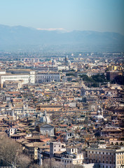 The best view of Rome from the dome of St. Peter. Vatican. 