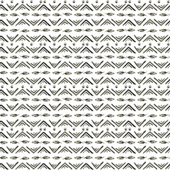 Ethnic watercolor pattern. Fashion aztec geometric background. Hand drawn monochrome pattern. Modern abstract wallpaper. illustration.