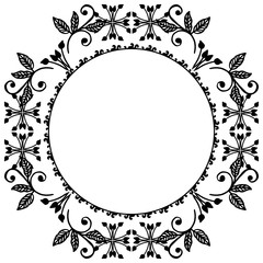 Vector illustration decoration wreath frame with invitation card