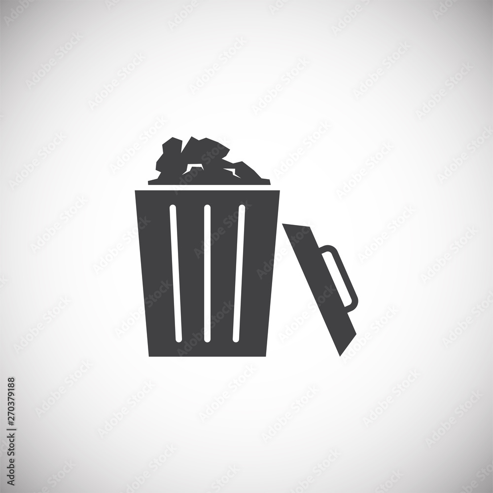 Poster garbage related icon on background for graphic and web design. simple illustration. internet concept