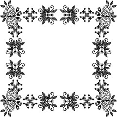 Vector illustration various style flower frame with ornate banner