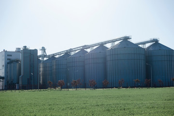 Fototapeta na wymiar Granaries for storing wheat and other cereal grains