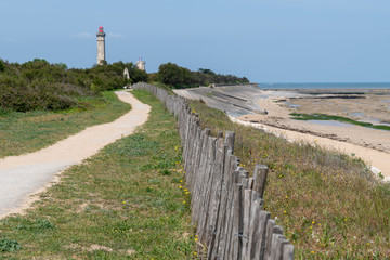 path alley view of Baleines lighthouse in Ile de Re France