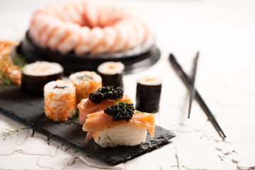 Shushi and black caviar