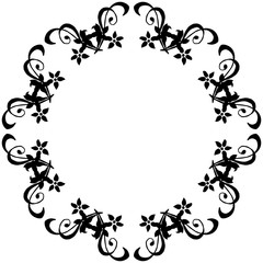 Vector illustration elegant flower frame with various shape drawing
