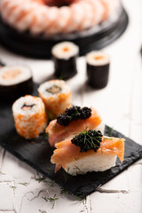 Shushi and black caviar