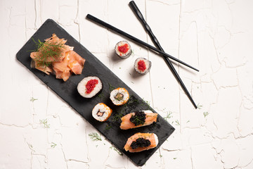Shushi and black caviar