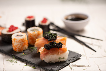 Shushi and black caviar