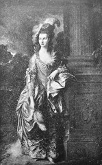 Portrait of Mrs Mary Graham by Gainsborough in the vintage book The History of Painting in XIX, by R.Mutter, 1899