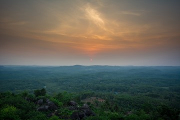 Fototapeta na wymiar Beautiful Sunset shot-ed from Jatayu Earth Centre
