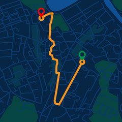 Creative infographic city map navigation for your dashboard concept design. Top and night time view. Vector illustration.