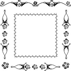 Vector illustration greeting card with ornament of flower frame