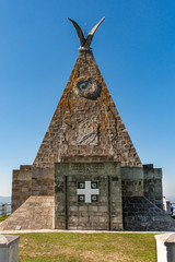 Loznica, Serbia April 21, 2019: Memorial Ossuary at Gucevo in which the remains of Serb and...