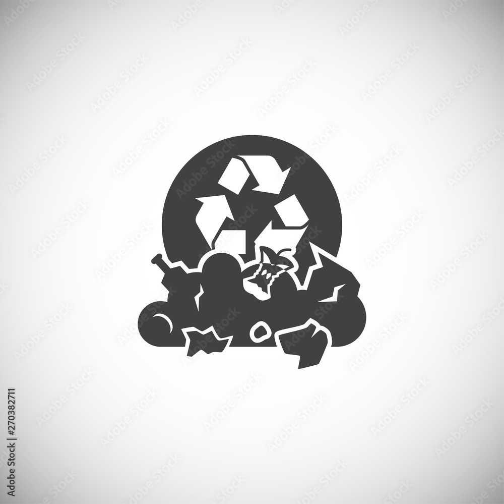 Poster garbage related icon on background for graphic and web design. simple illustration. internet concept