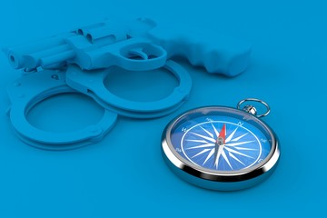 Crime background with compass