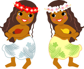 フラダンスを踊る女の子