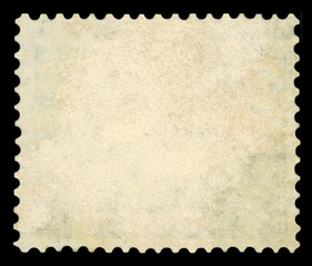 Blank postage stamp - Isolated on Black background.
