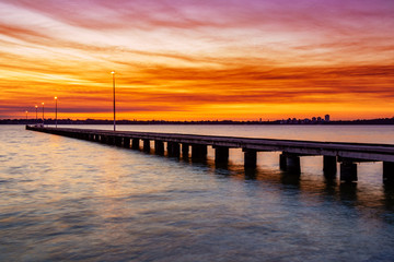 Pink Sky Jetty Sunset in Perth Australia