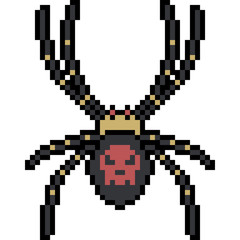 Obraz premium vector pixel art dangerous spider