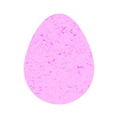 Pink egg in pastel color. Grunge stylized easter egg. Element for decoration and decoration. 
