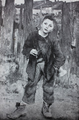 Pas Mèche (Nothing doing) (Young poor boy) by J. Bastien-Lepage in the vintage book One hundred masterpieces of art by O.I. Bulgakov, 1903