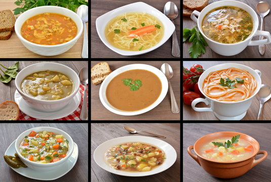 zestaw r&oacute;żnych zup