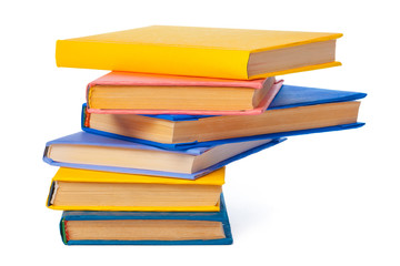 pile of books isolated on white background