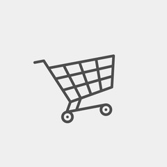 Food cart flat vector icon. Purchases flat vector icon