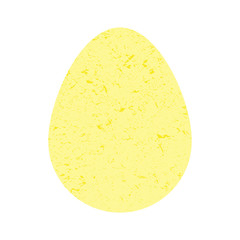 Yellow egg in pastel colors in grunge style. The egg is decorated with stones.  Decorative egg in the form of a stone. Illustration.
