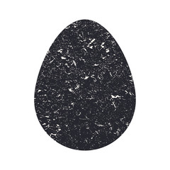 Egg in grunge classic style. Happy Easter. Stylized egg under a stone. Illustration.