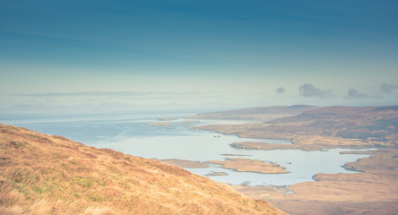 Fototapeta na wymiar Isle of Skye landscape - Loch Bracadale, Cuillin Mountains, Atlantic Ocean