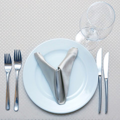 the table setting in restaurant closeup. tableware.