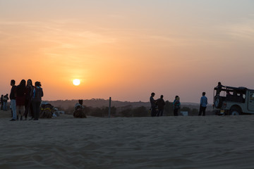 Sunset in the desert in Osian Jodhpur Rajasthan India