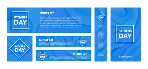 Happy fathers day vector banner on blue background