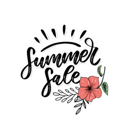 Vector word Summer sale .Letters made of flowers and leaves Summer sale Holiday Flyer Banner Poster Summer sales