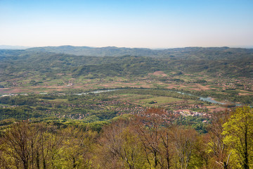 View of the river Drina from the mountain Gučevo near Loznica