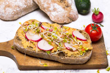 Healthy breakfast: tasty sandwiches