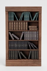Realistic 3D Render of Bookshelf with Books