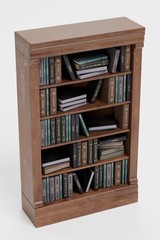 Realistic 3D Render of Bookshelf with Books