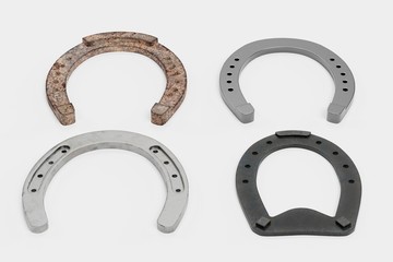 Realistic 3D Render of Horseshoes
