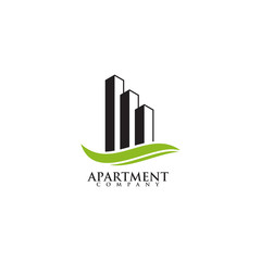Apartment building logo design vector template